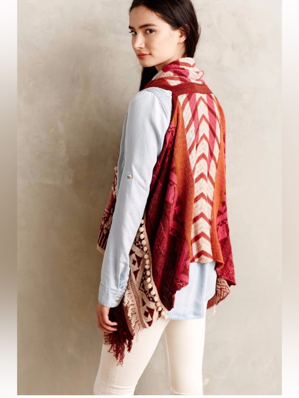 Anthropologie‎ Moth Durango Jacquard Boho Vest - Picture 5 of 15